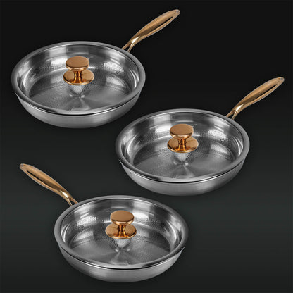 Titanium Cookware Set with Three 12-Inch Pans