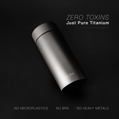 Taima® 100% Pure Titanium Water Bottle - Drink Clean, Live Better.