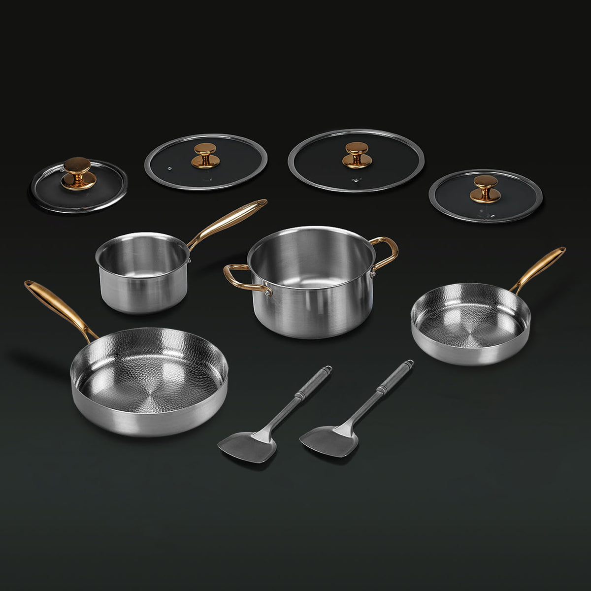 Pure Titanium Deep Pan Set (10-piece)