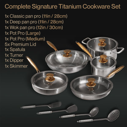 Complete Signature Titanium Cookware Set (14 Piece)
