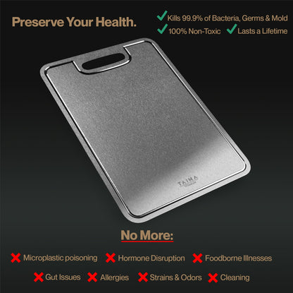 Certified Taima® Pure Titanium Cutting Board - V2 Updated Design