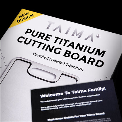 Certified Taima® Pure Titanium Cutting Board - V2 Updated Design