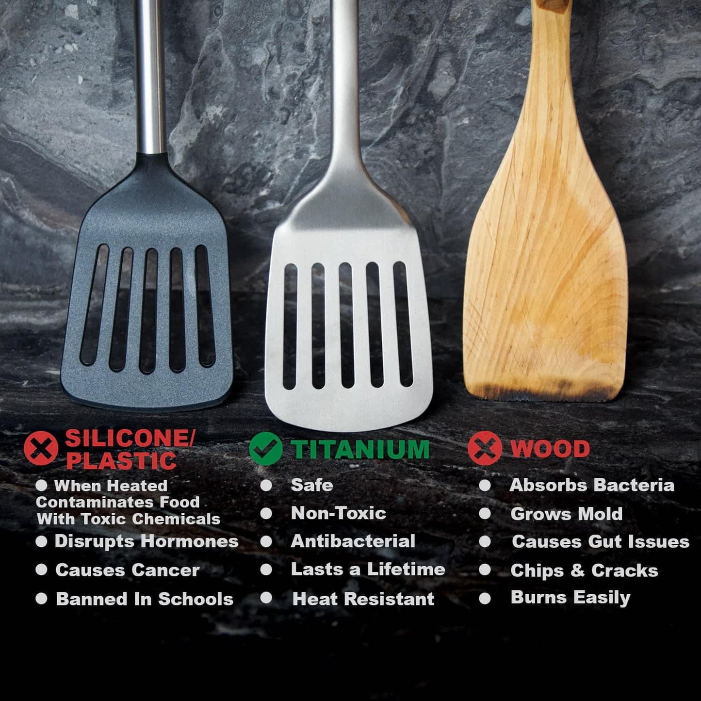 Taima® 100% Pure Titanium Spatula / Utensils